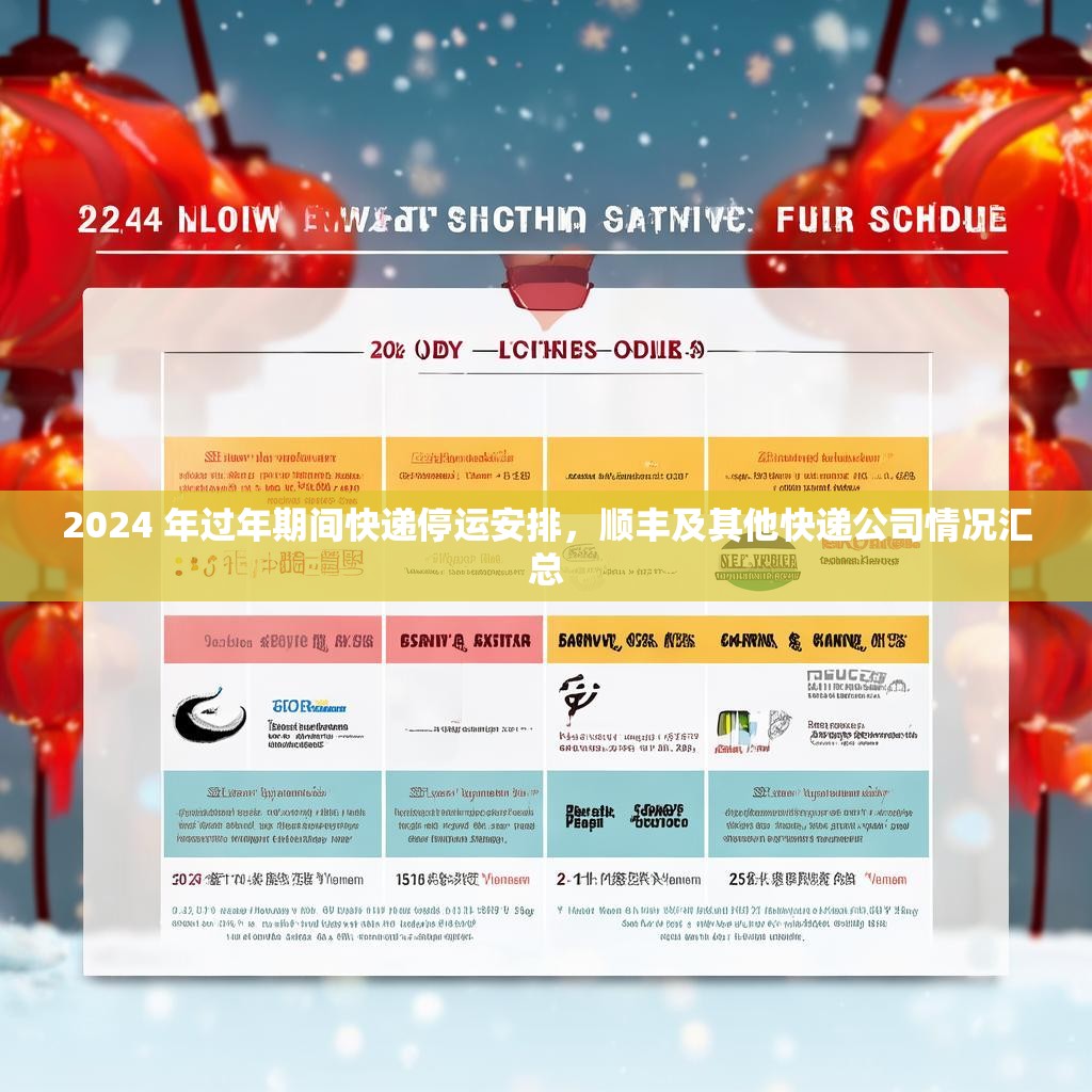 2024 年过年期间快递停运安排，顺丰及其他快递公司情况汇总